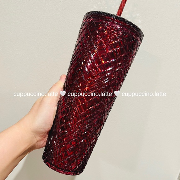 🍷NWT❤️Starbucks 2022 Holiday ‘Merlot’ Wine Burgundy Red Jeweled Venti Tumbler - Picture 8 of 10